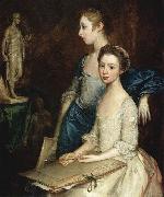 Thomas Gainsborough Portrat von Molly und Peggy mit Zeichenutensilien oil painting picture wholesale